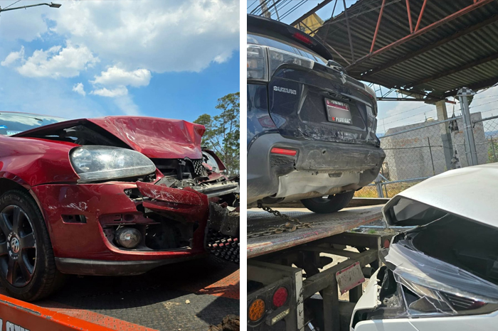 Doble choque en Morelos Norte provoca importantes daños materiales