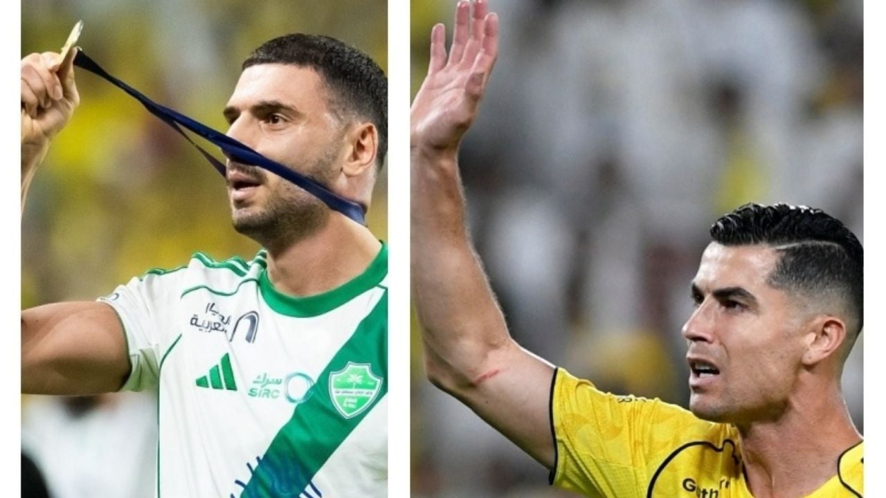 Jugador del Al Ahli muestra medalla mientras Cristiano Ronaldo recuerda sus 5 Champions