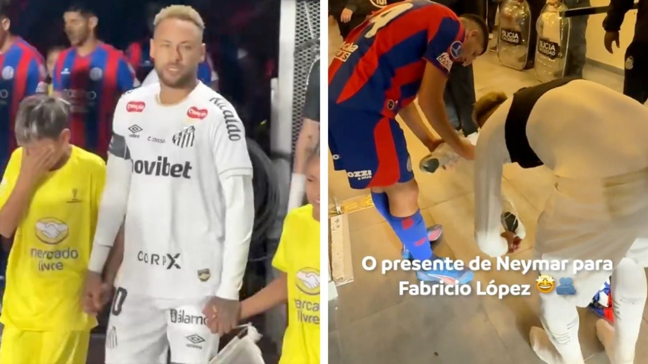 Neymar emociona en Argentina: niño llora al salir con él y rival recibe sus zapatos