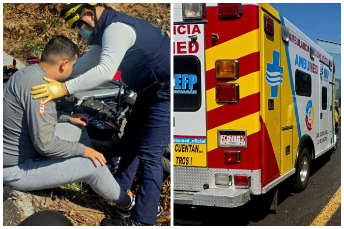 Accidente en la carretera Siglo XXI de Puebla causa lesiones a dos motociclistas