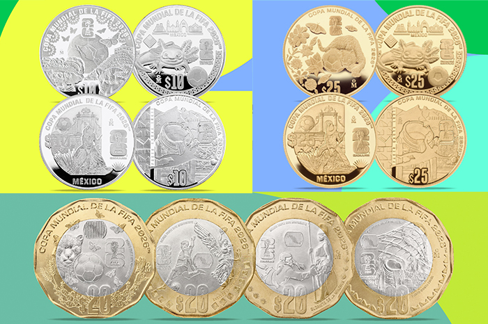 Banxico lanza monedas de oro y plata por Mundial 2026 en México