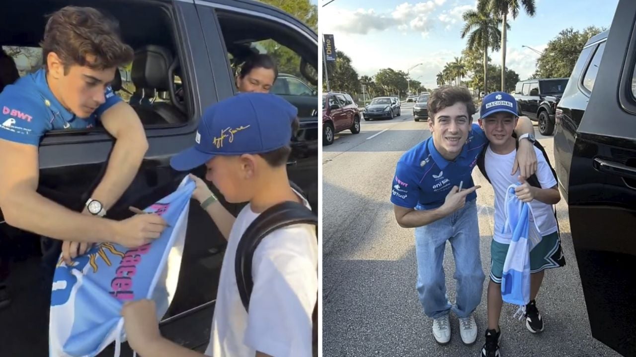 Franco Colapinto detiene su camioneta para firmar autógrafo a un niño emocionado
