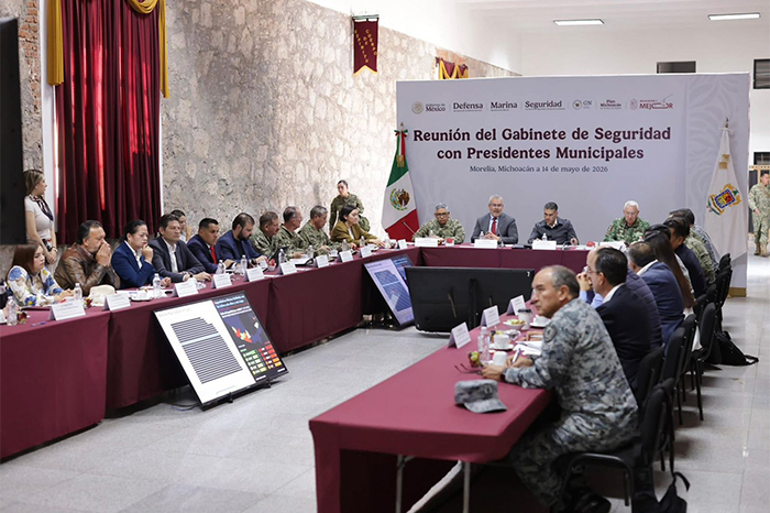 Harfuch y Trevilla analizan estrategias de seguridad en Michoacán junto a Bedolla