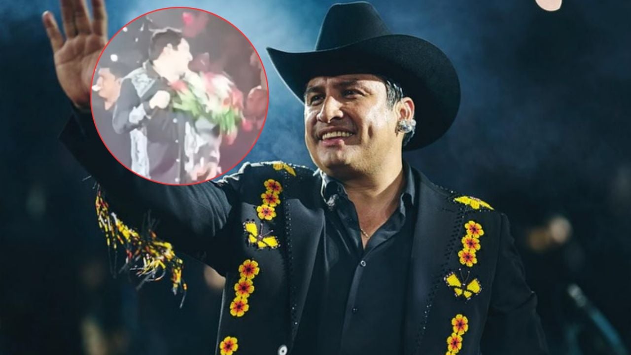 Julión Álvarez recibe un ramo de flores en pleno show: el momento viral
