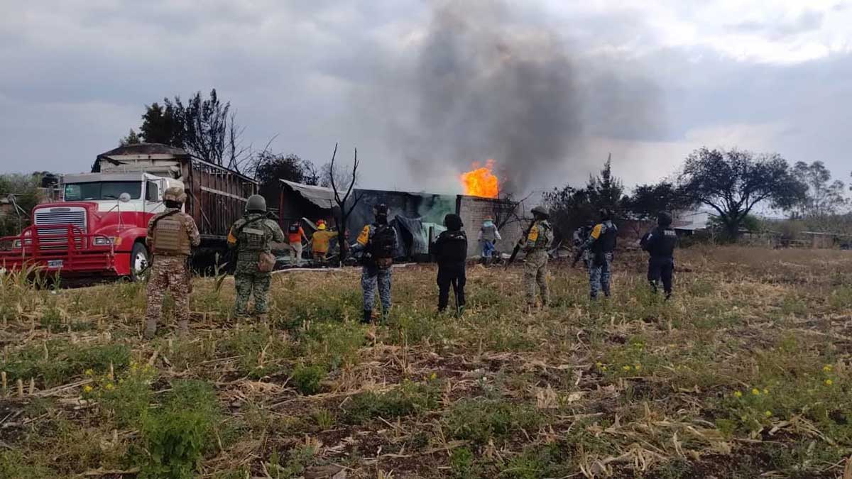 Juventino Rosas: Aseguran centro de acopio de huachicol