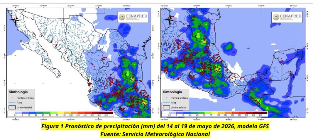 Lluvias fuertes pronosticadas en municipios de Guanajuato por el SMN.
