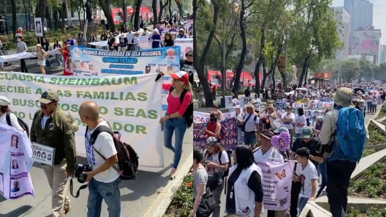 Madres buscadoras marchan en CDMX exigiendo atención a casos durante Mundial
