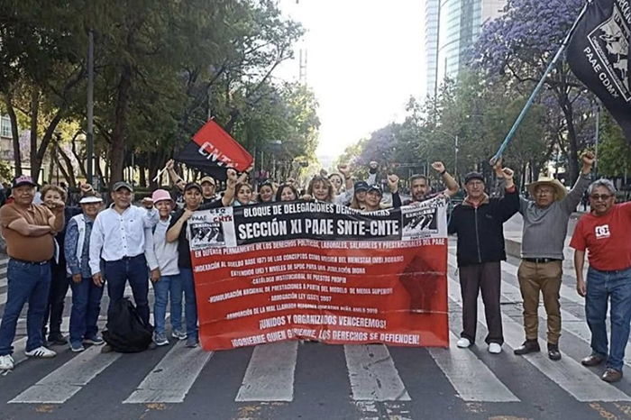 Maestros de la CNTE protestan en Ciudad de México durante inauguración del Mundial 2026