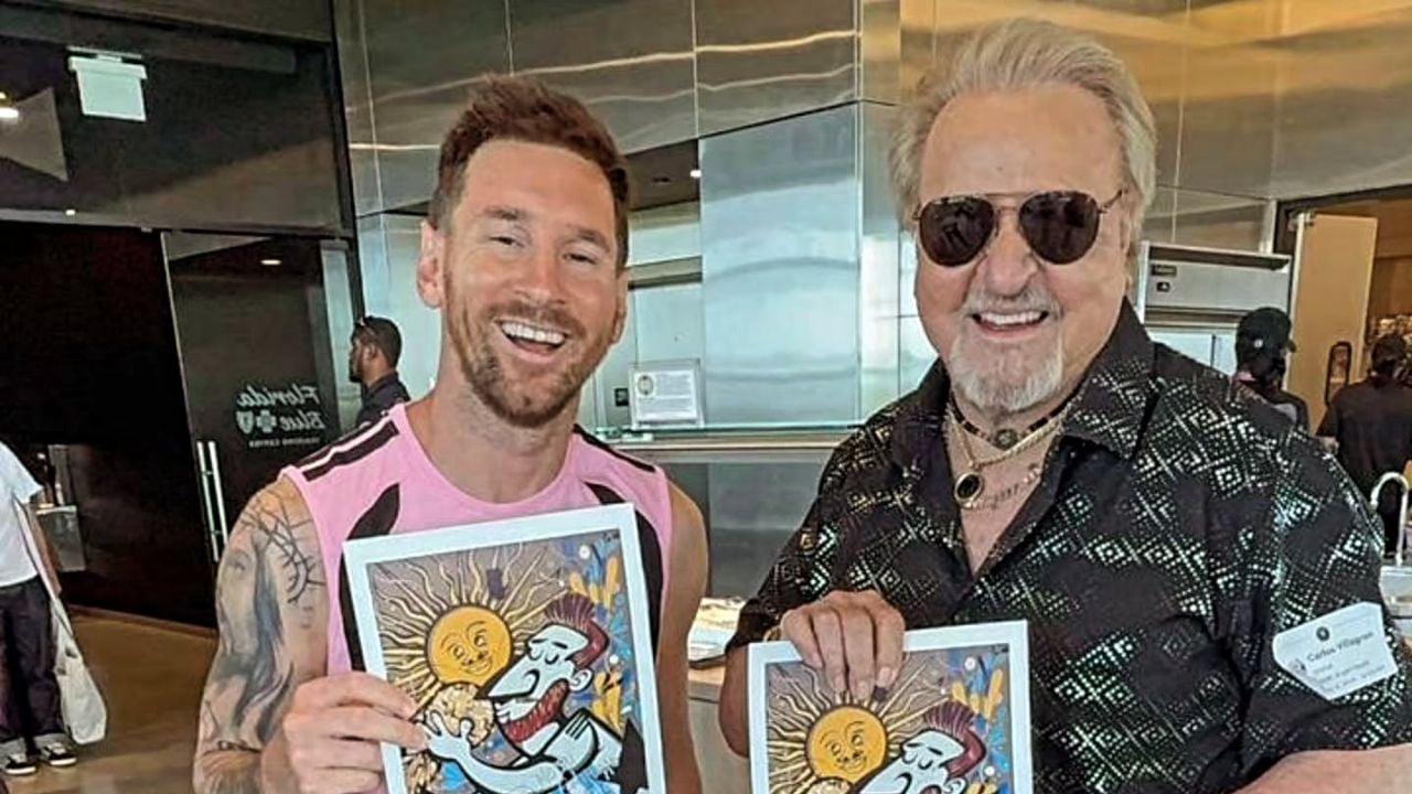 Messi se encuentra con Carlos Villagrán, el famoso 'Quico'