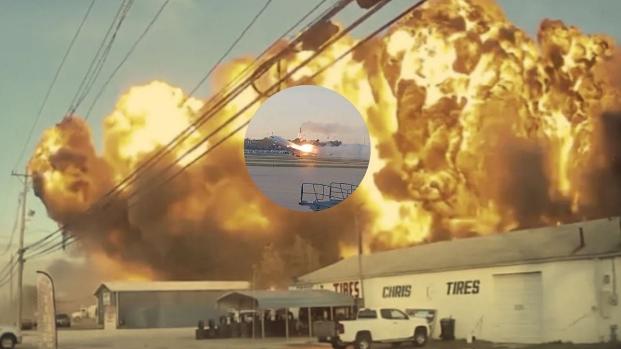 Video impactante: el instante exacto de la explosión del motor de un avión
