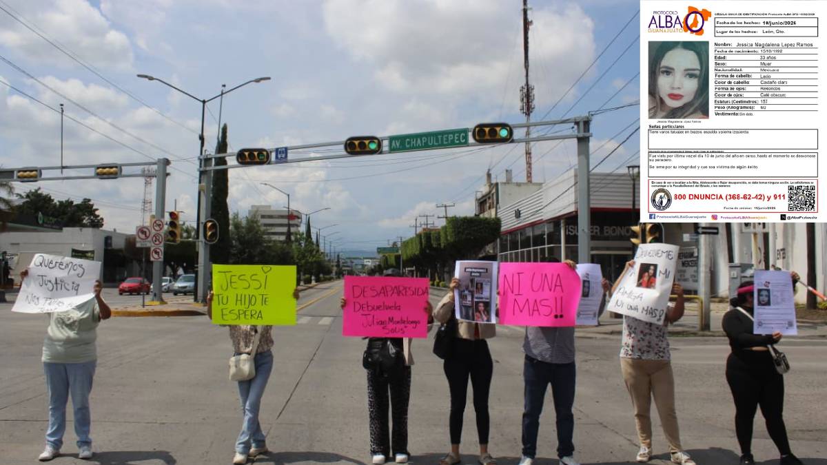 León: Familiares de Jessica Magdalena bloquean López Mateos por su búsqueda