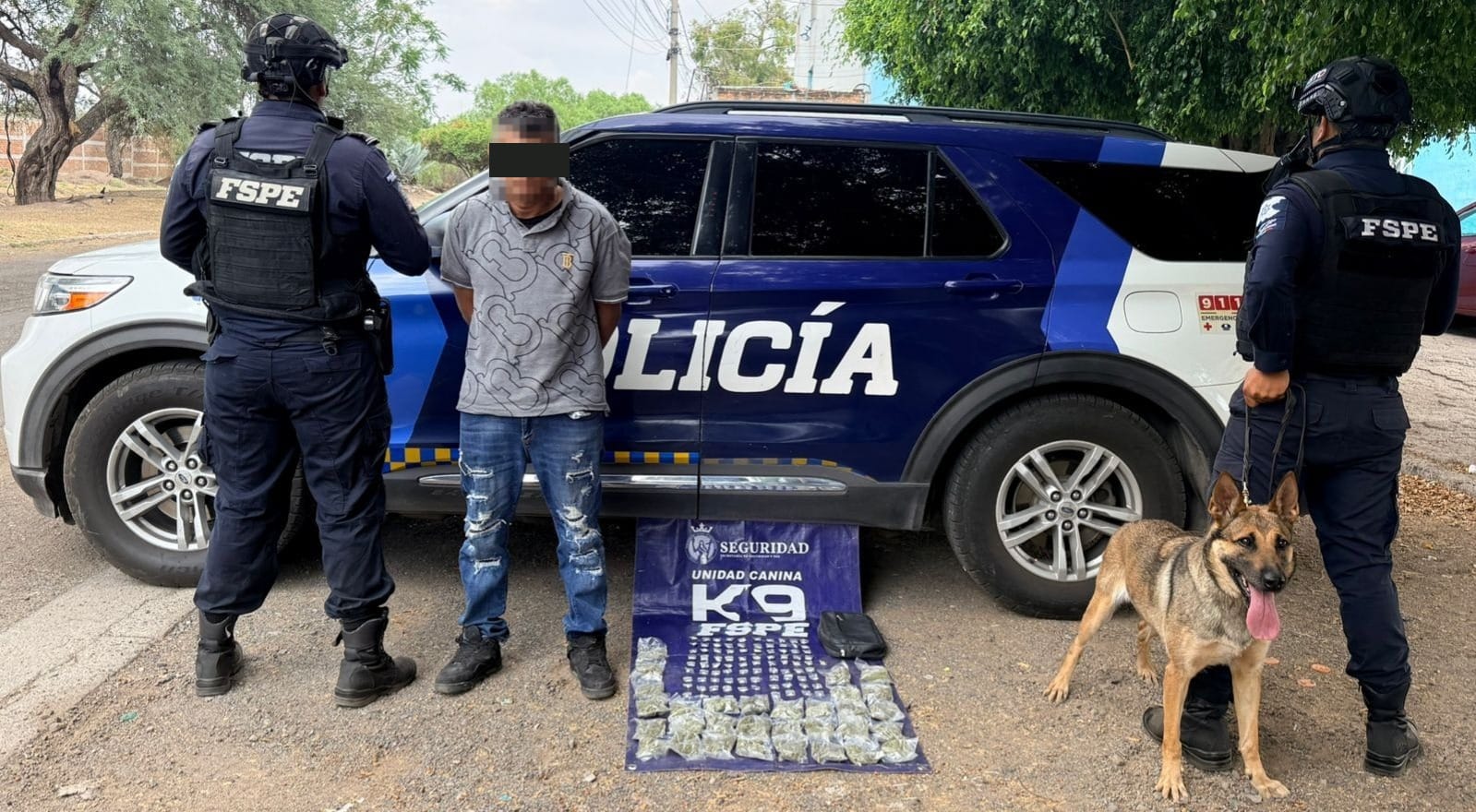 León: Unidad Canina K9 incauta 500 dosis de droga y arresta a un sospechoso