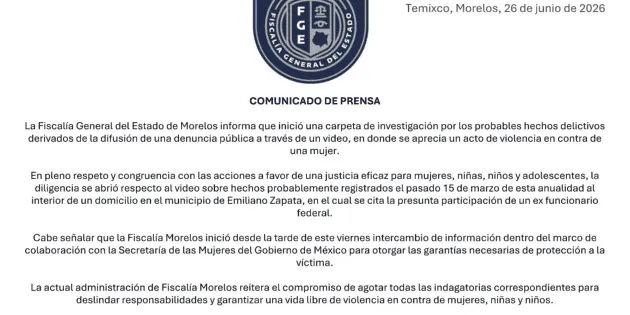 Morelos: FGE investiga agresión del exdirector de Pemex a su esposa