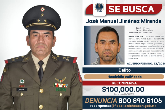 Recompensa de la FGE por José Manuel Jiménez en Michoacán