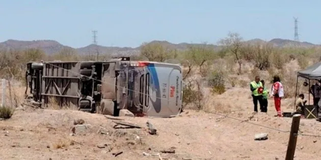 Hermosillo: volcadura de autobús deja un muerto y nueve heridos