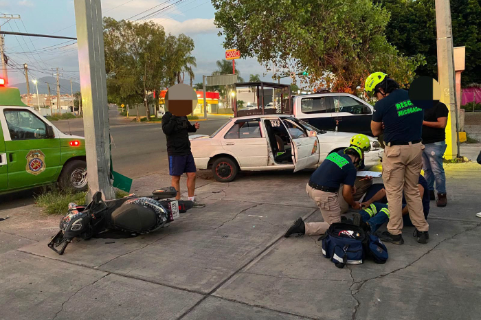 La Piedad: Motociclista involucrado en choque con transporte público