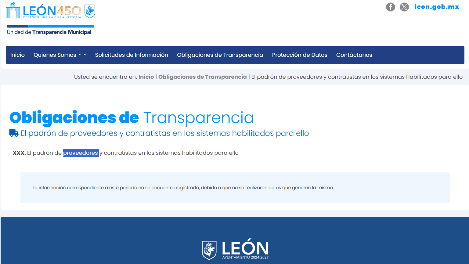 León: Portal de Transparencia inactivo tras un ataque cibernético
