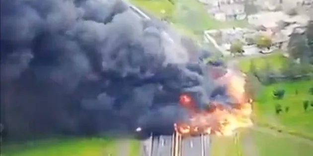 Tlaxcala: Explosión de pipa cierra carretera México-Veracruz