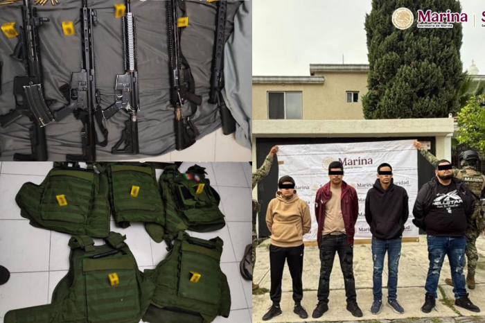 Zapopan: Detienen a seis en operativos de Marina y FGR; incautan armas y drogas