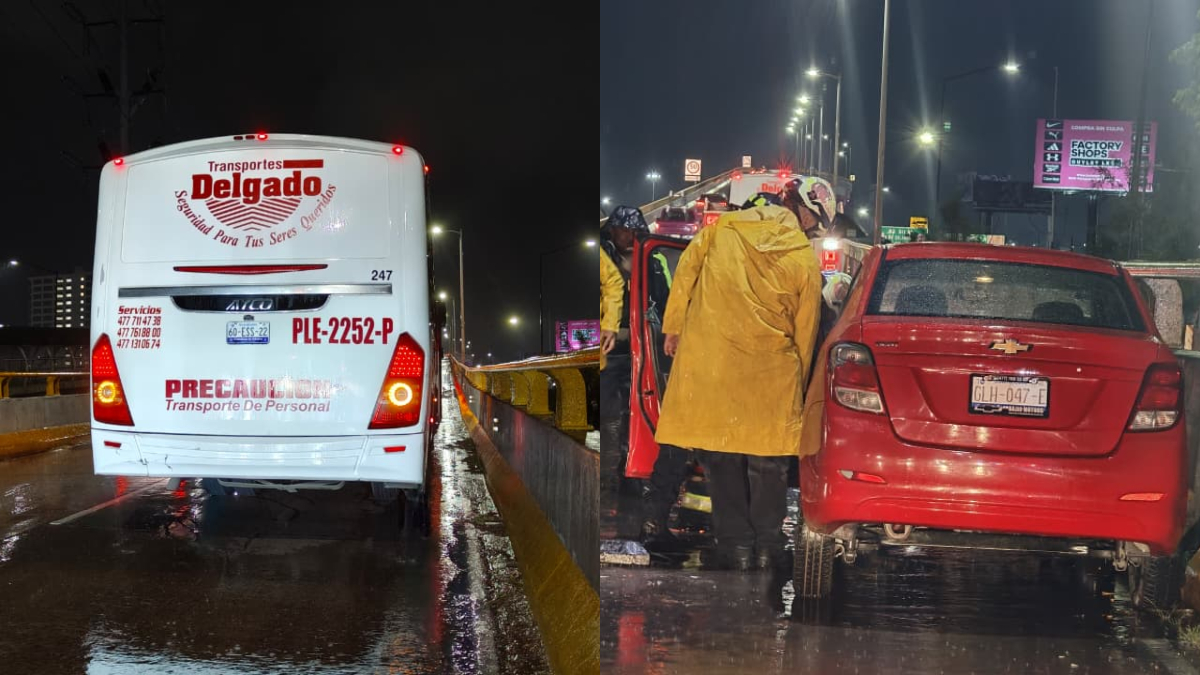 Accidente en León: auto volcado y abandono en la vía pública