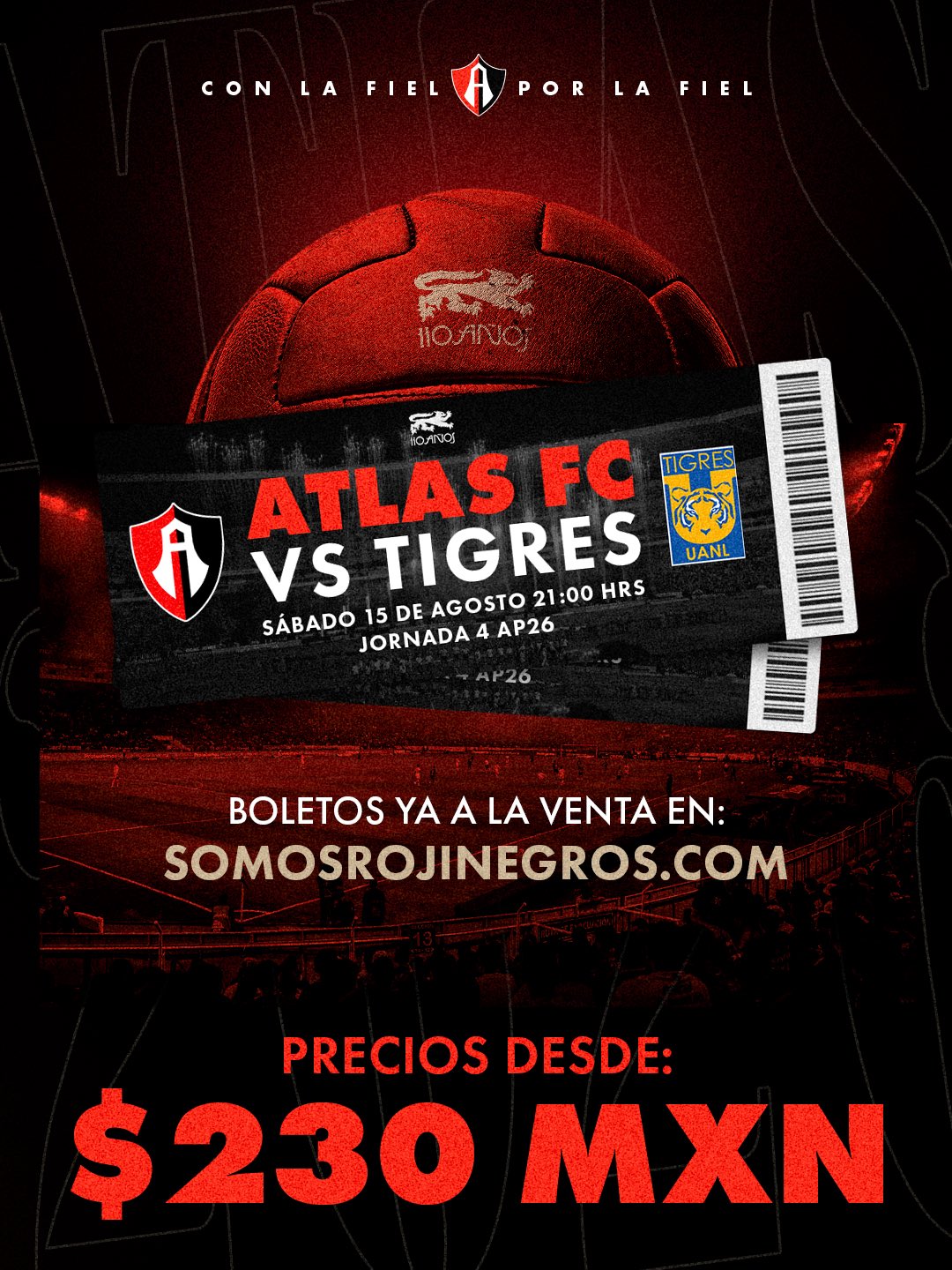 Atlas y Tigres: Conoce el precio de boletos para el gran duelo