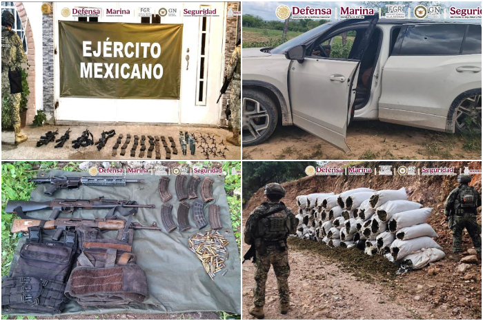 Detienen a 12 personas y aseguran armas y droga en Sinaloa