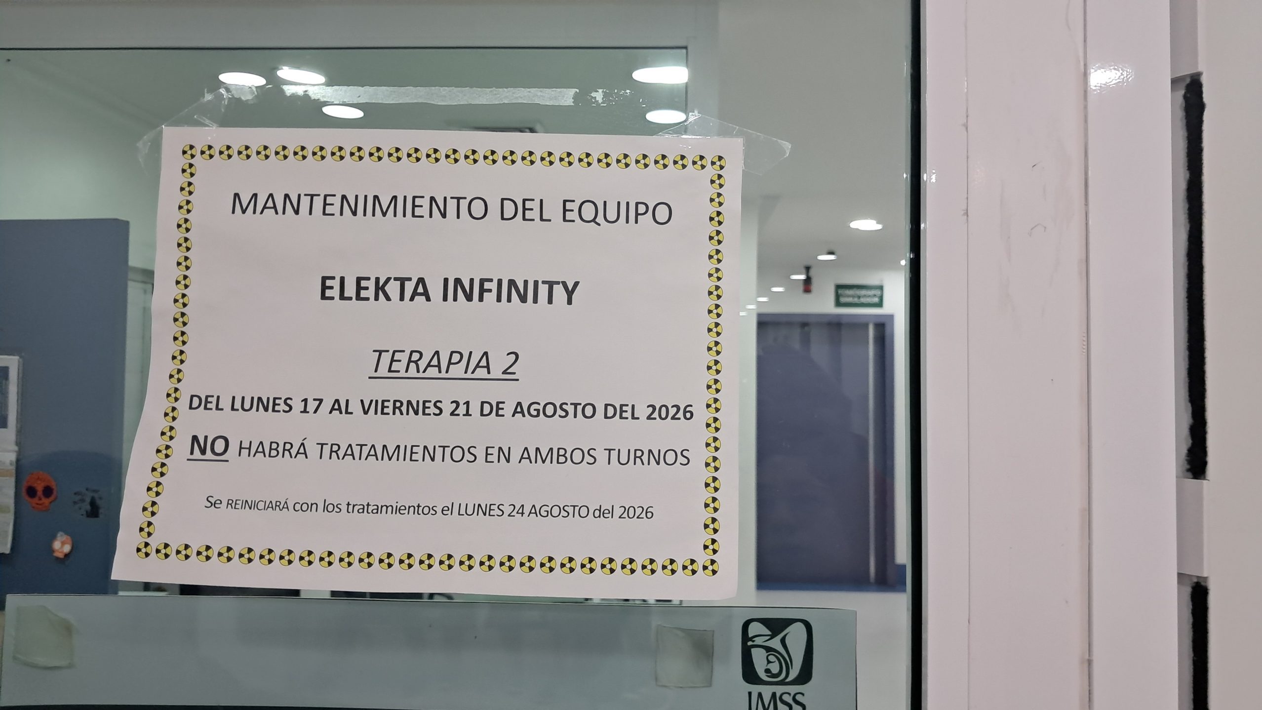Falla en equipo de radioterapia en IMSS T1 de León, Guanajuato