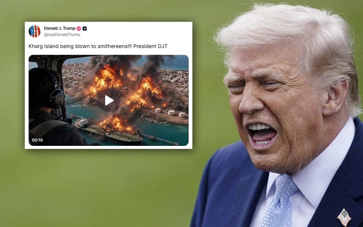 Irán: Trump utiliza IA para difundir video de destrucción de Jarg
