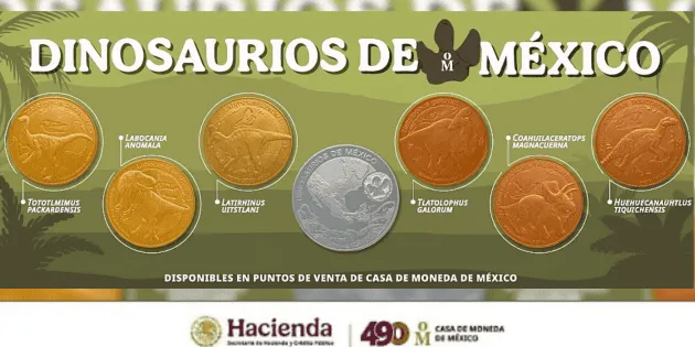 Mexico: La Casa de Moneda presenta colección de monedas de dinosaurios