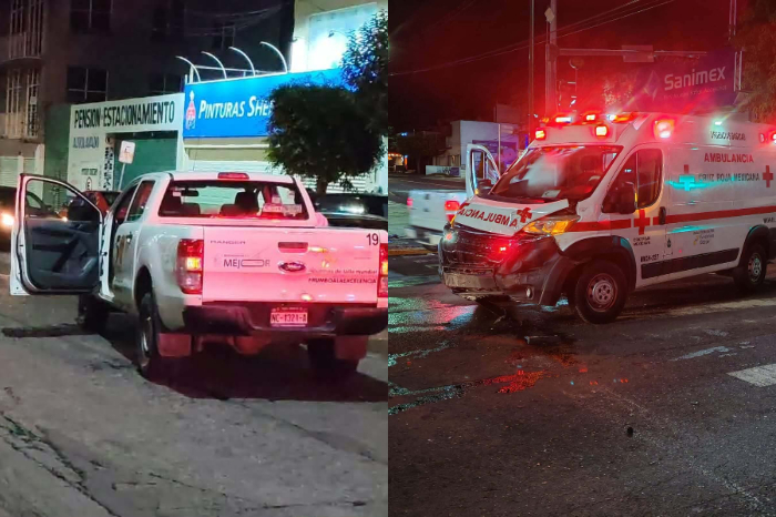 Morelia: Colisión entre ambulancia y camioneta del CECyTEM