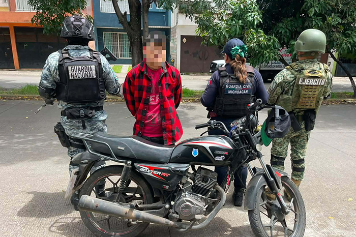 Morelia: Detenido motociclista con droga sintética en Villas del Pedregal