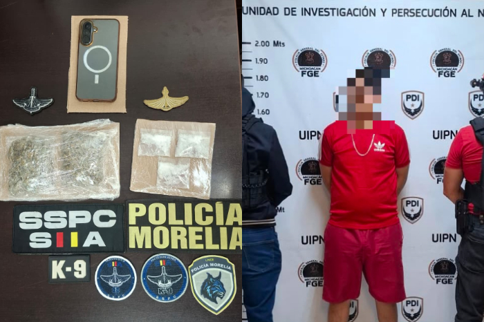 Morelia: Detienen a joven con marihuana y metanfetamina en Plaza San Francisco