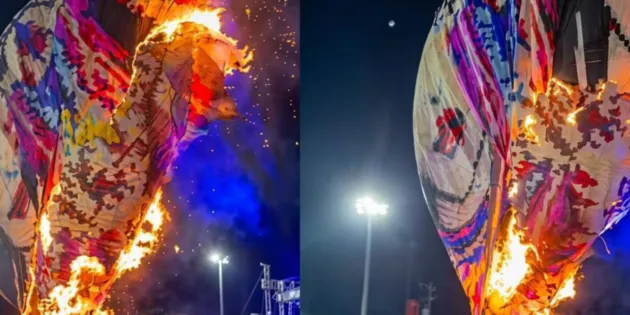 Tahmek: Incendio de globo durante el Festival del Globo