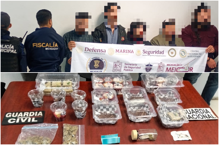 Uruapan: SSP detiene a cinco personas y asegura marihuana