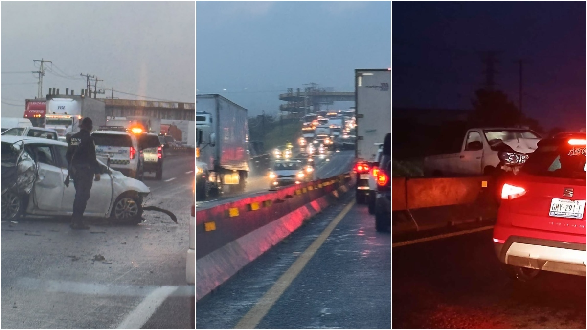Choque múltiple en la carretera Irapuato-Silao afecta el tráfico local