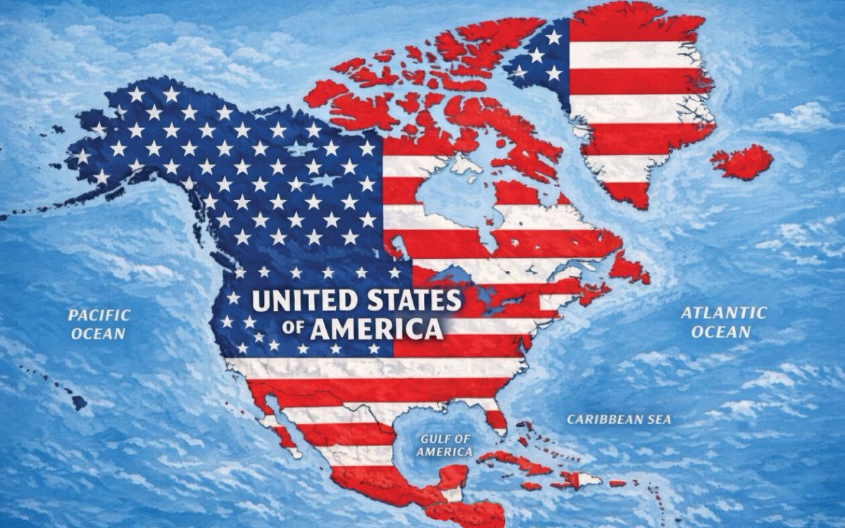 Estados Unidos presenta un mapa que incluye México y el Caribe bajo su bandera