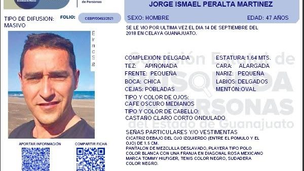 Fiscalía: Piden no frenar búsqueda de Jorge Ismael Peralta