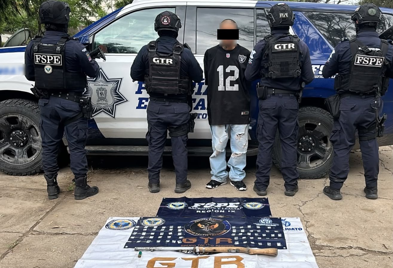 Silao: Detienen a individuo con arma artesanal y 84 dosis de droga
