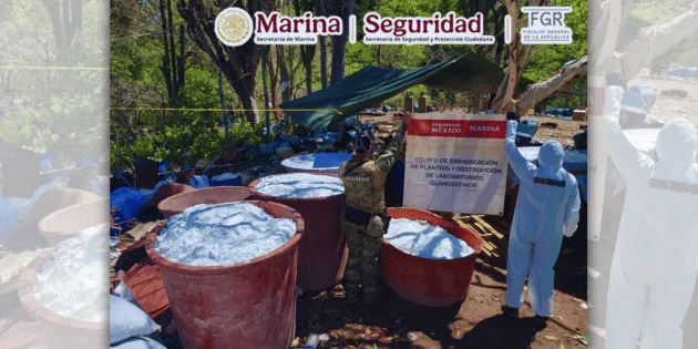 Sinaloa: Marina desmantela macrolaboratorio de metanfetamina
