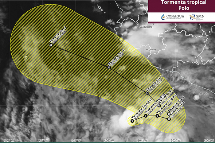 Tormenta Tropical Polo se intensifica y podría alcanzar categoría 4