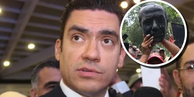Los Pinos: Felipe Calderón acusa a Jesús Ramírez por ataque a estatua
